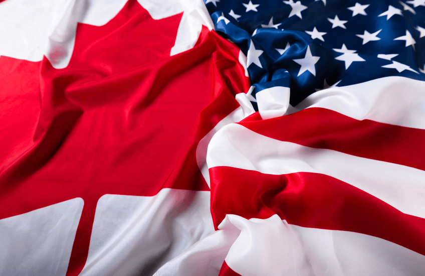 Canada and USA Flags