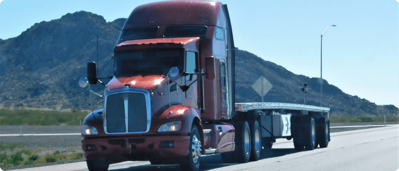 Flatbed Truck on mountain road