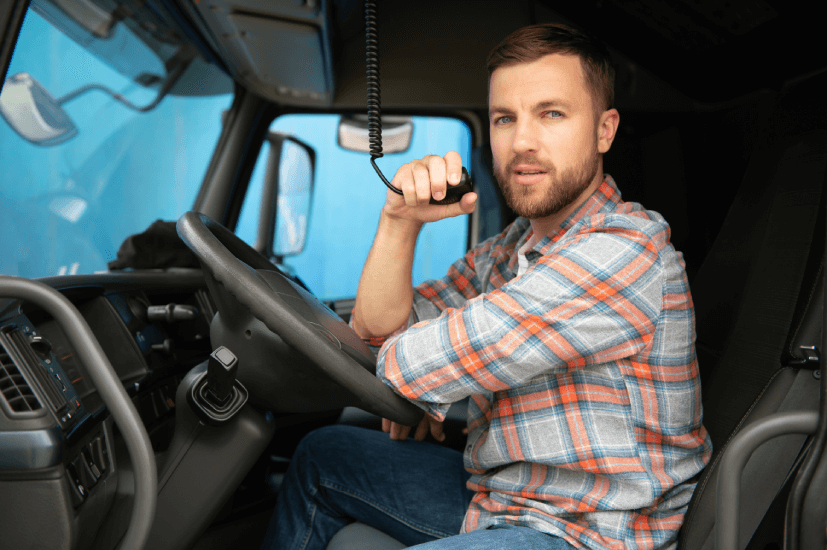 Man sitting in truck